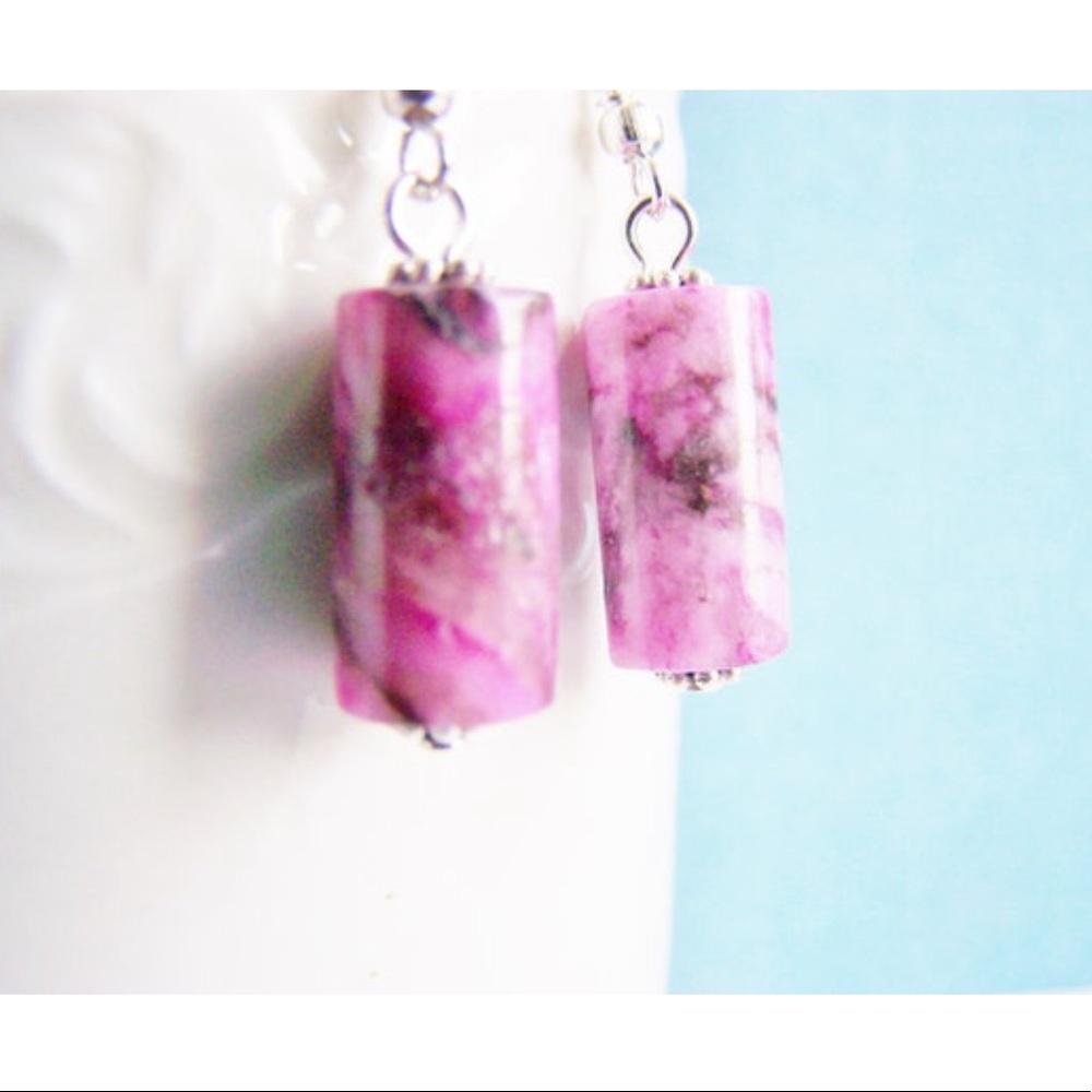 “Rhodonite” gemstone earrings